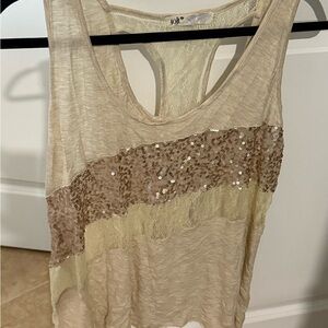 Jolt Cream Sequin Women's Tank Top